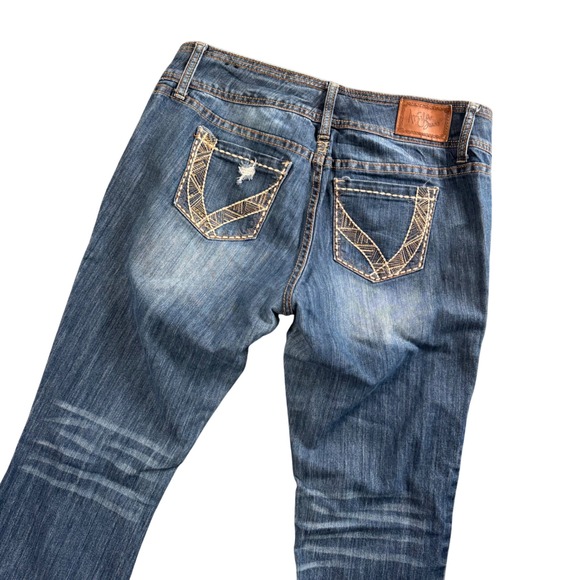 Ariya Jeans Denim - Ariya Y2K Low Rise Flare Jean 13/14 Y2K Distressed Indie Sleaze Fairy Grunge